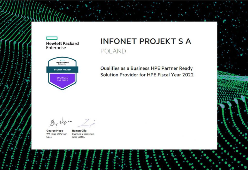 Certyfikat partnerski HPE